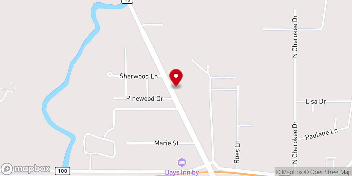 Map showing location of Forest Park Church of Christ