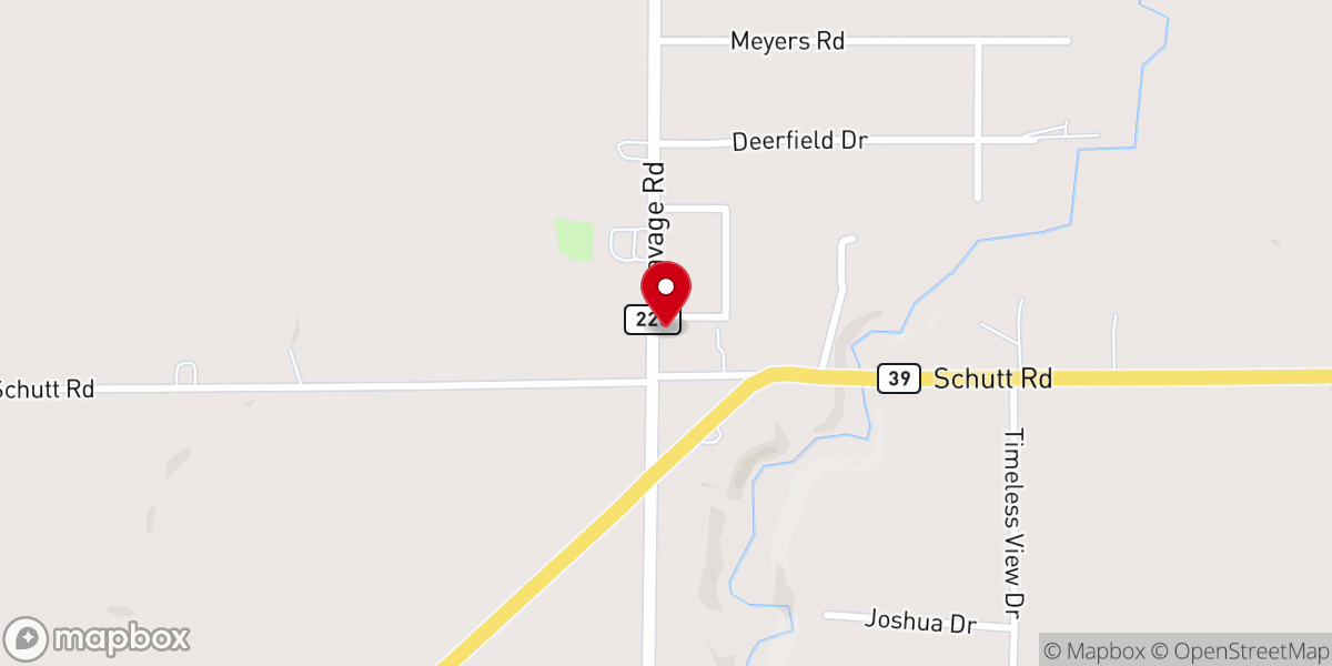 Map showing location of Sardinia United Methodist Church