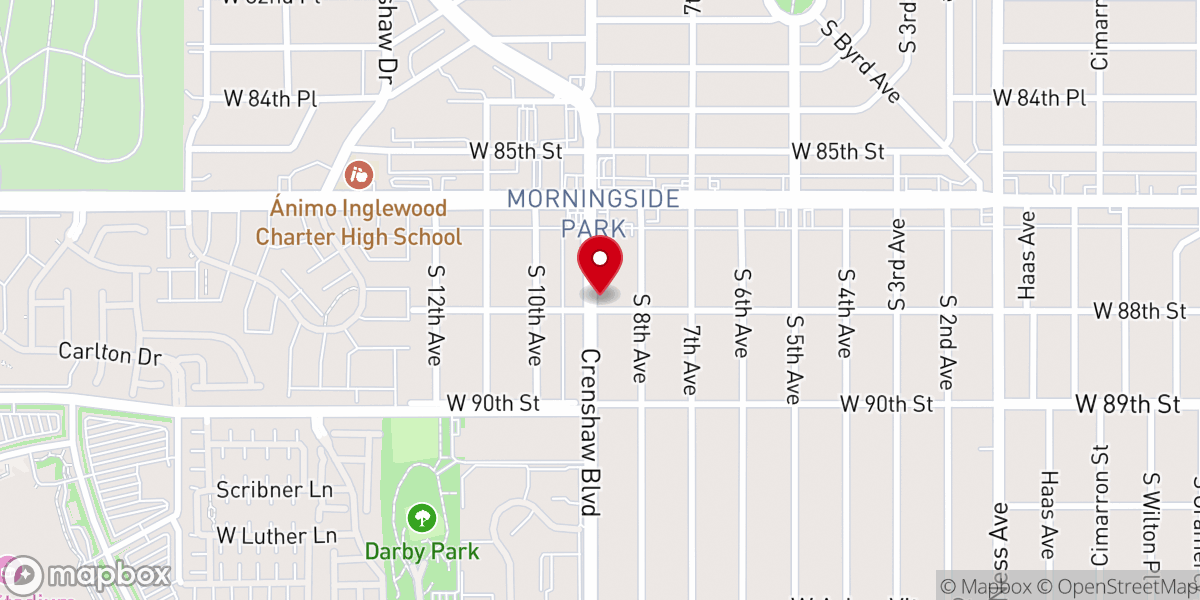 Map showing location of Morningside United Church of Christ