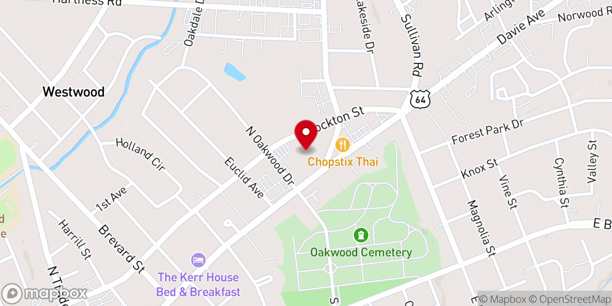 Map showing location of First Baptist Church of Statesville