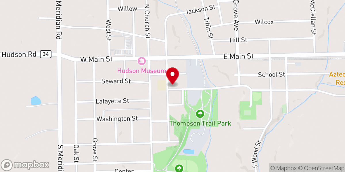 Map showing location of Sacred Heart Catholic Church