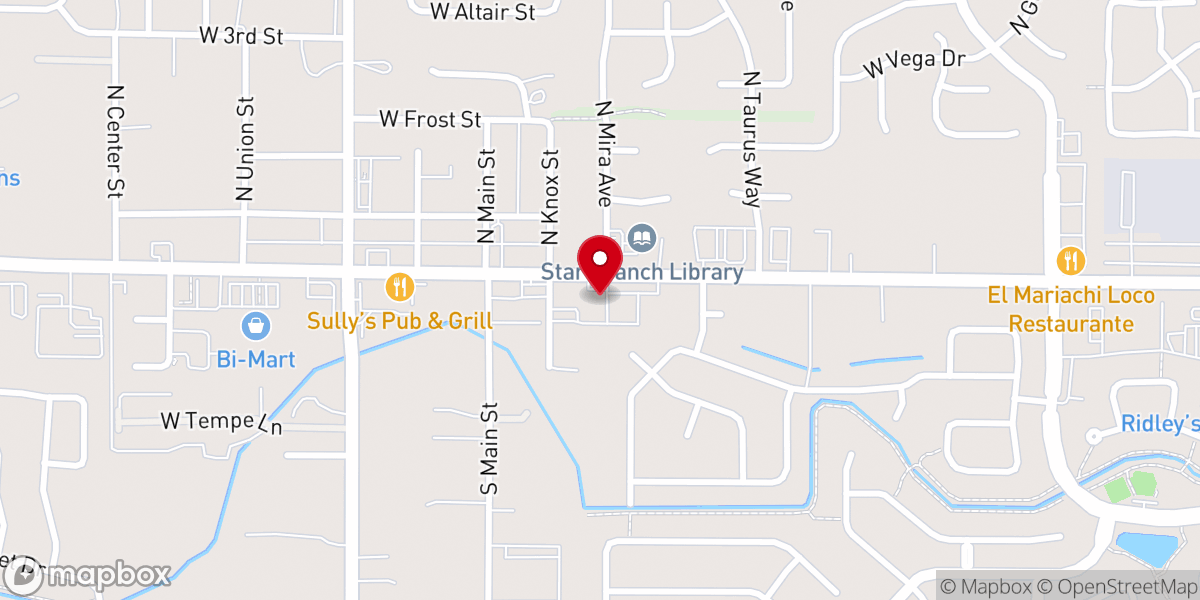 Map showing location of Star Food Bank