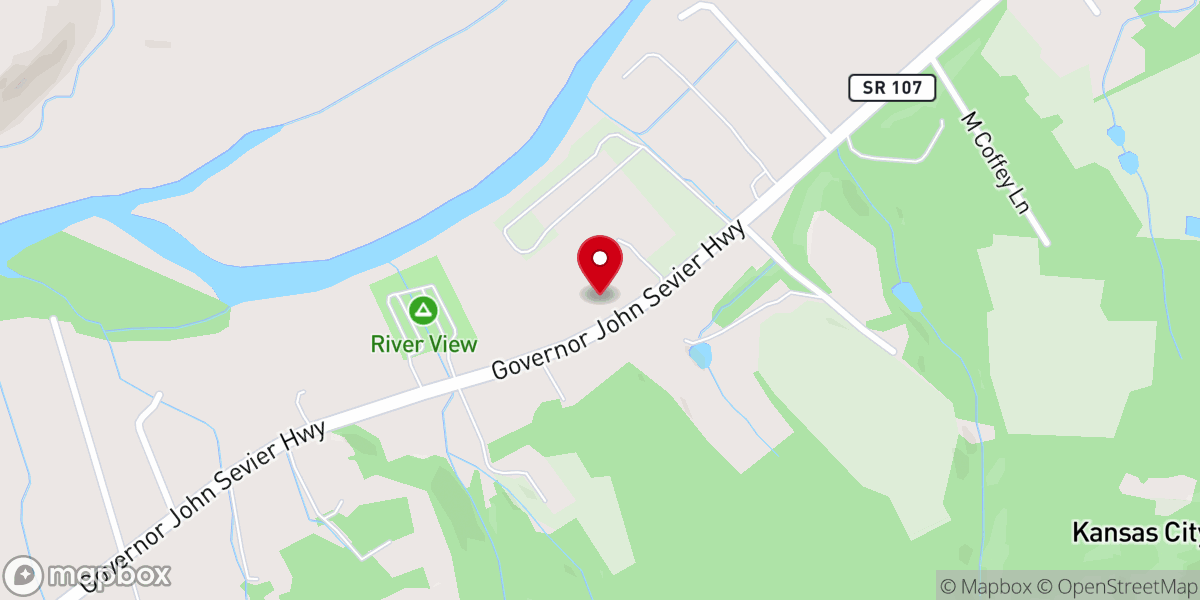 Map showing location of Nolichuckey Baptist Church