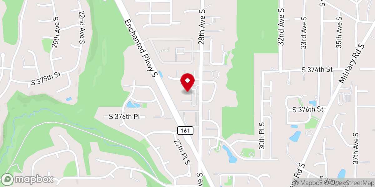 Map showing location of Federal Way Central Presbyterian Church 훼드럴웨이중앙장로교회