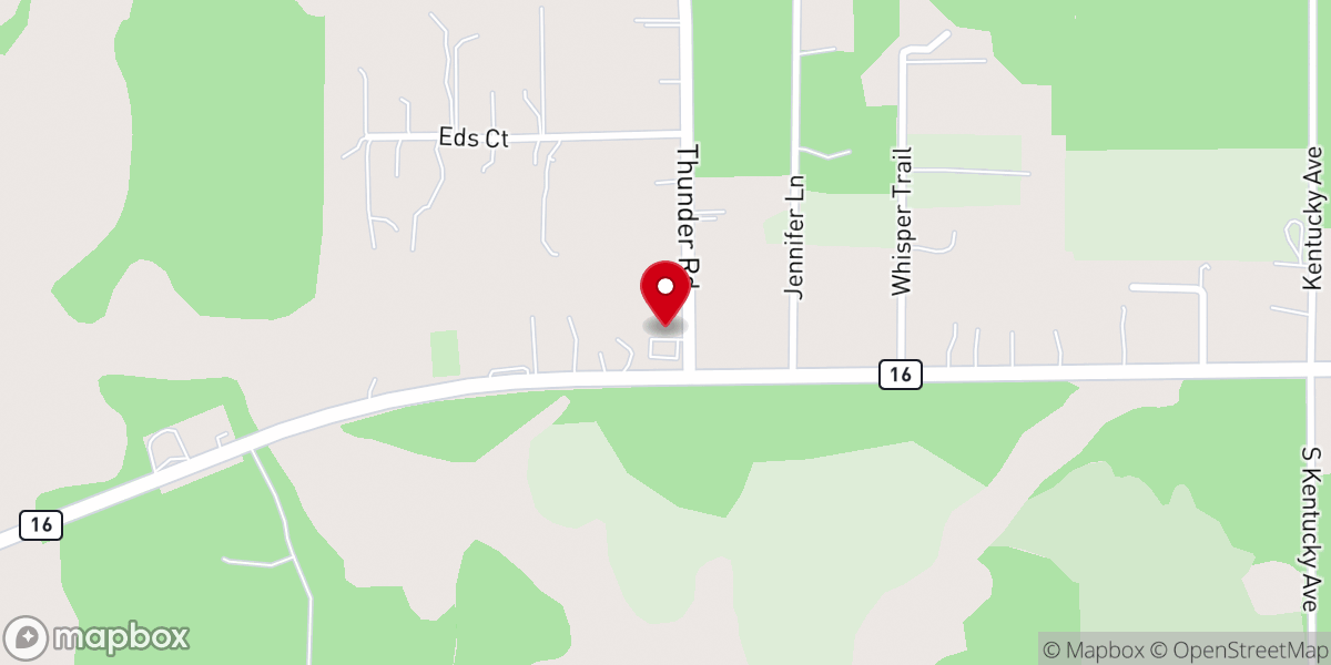 Map showing location of Thunder Road Baptist Church