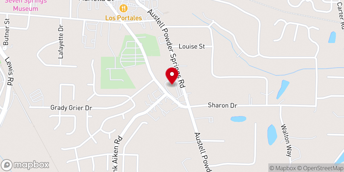 Map showing location of The Intentional Church - Powder Springs, Ga