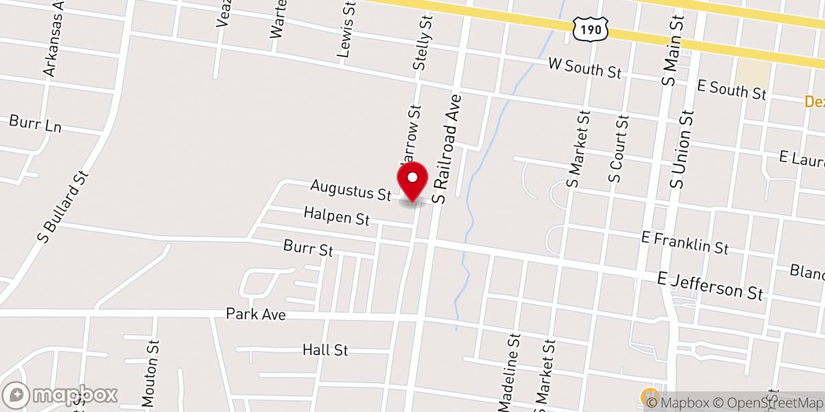 Map showing location of ST. JOHN BAPTIST CHURCH OF OPELOUSAS, LA