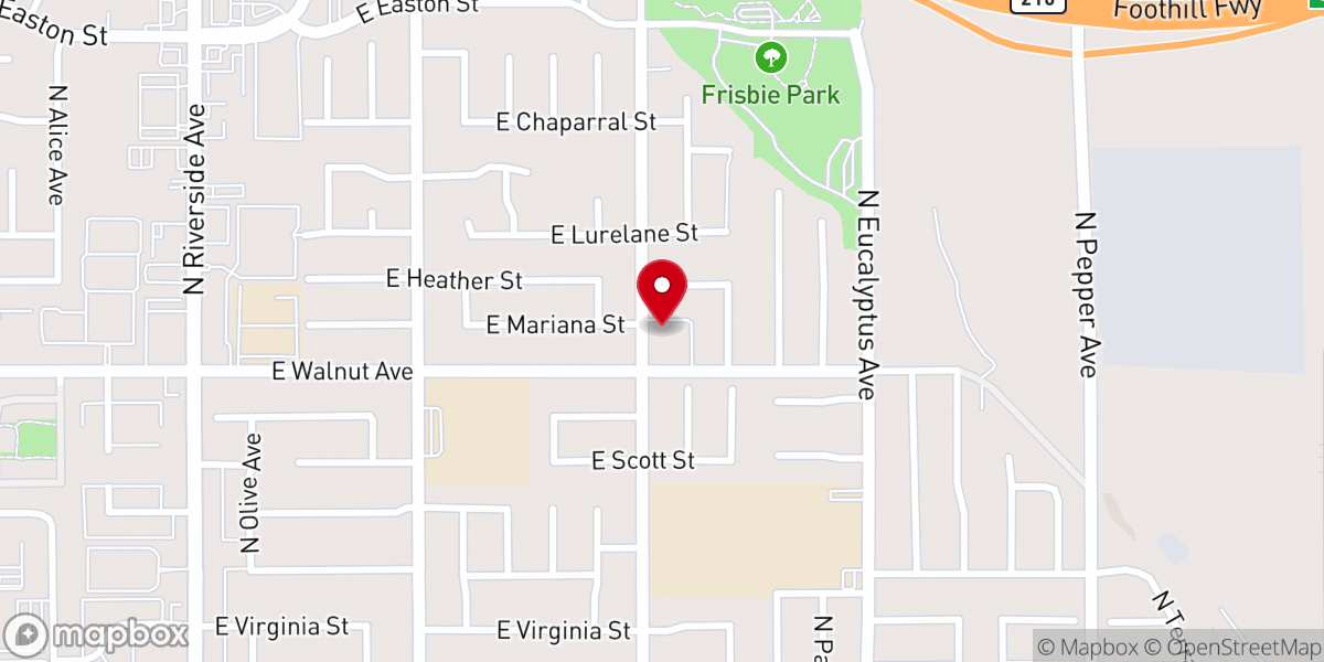 Map showing location of Memorial Baptist Church