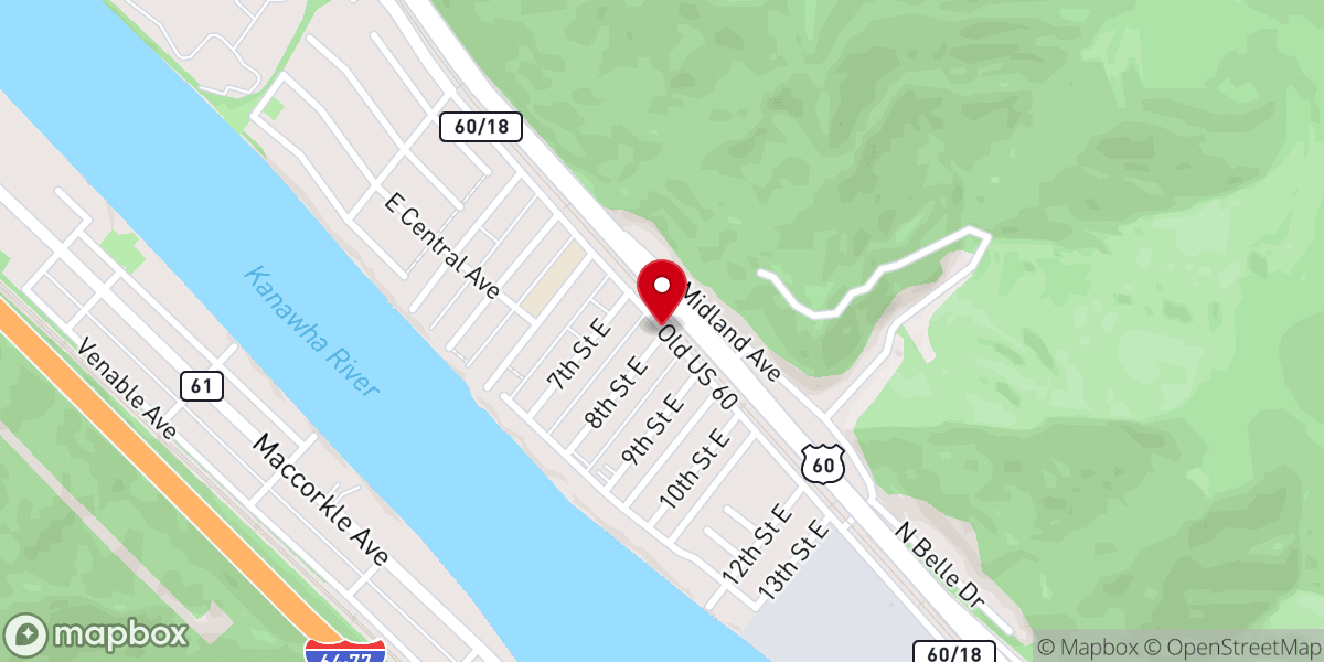Map showing location of Belle