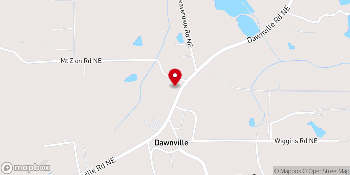 Map showing location of Dawnville Methodist Church