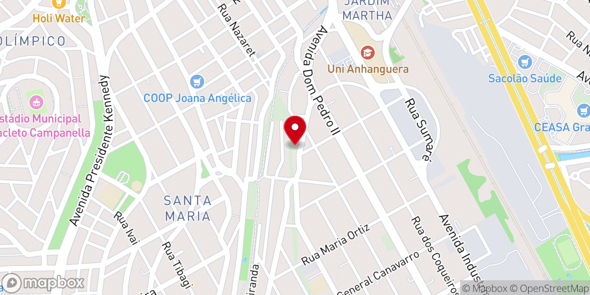 Map showing location of Igreja Evangélica Holiness de Santo André