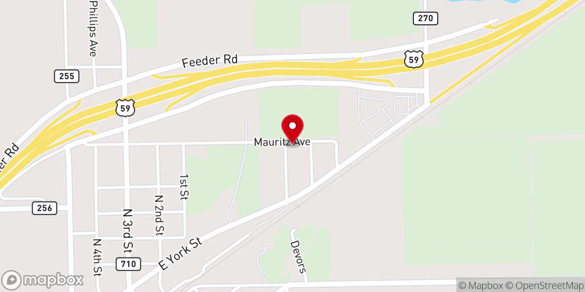 Map showing location of Prosperity Baptist Church