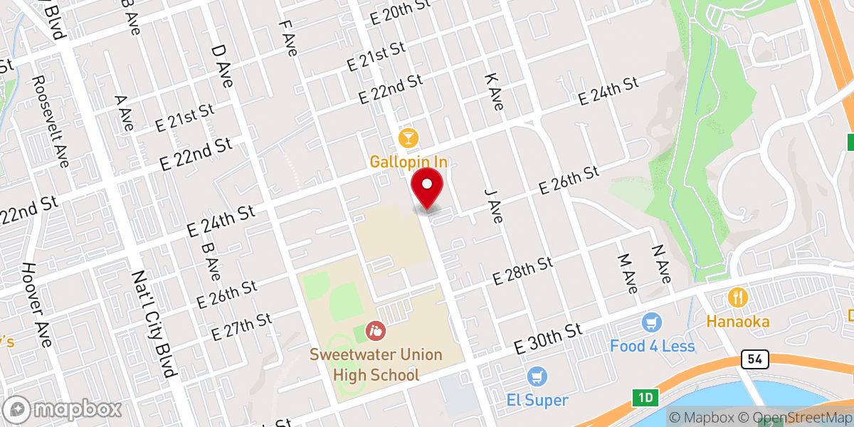 Map showing location of San Diego Japanese Southern Baptist Church
