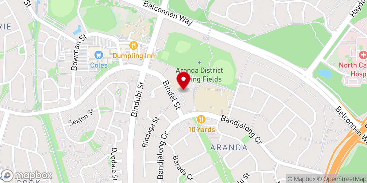 Map showing location of Canberra Korean Catholic Church