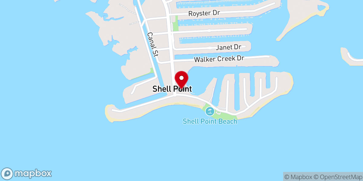 Map showing location of Shell point boat ramp