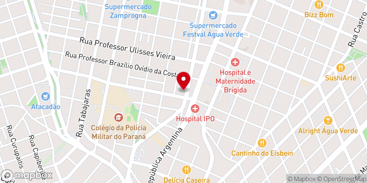 Map showing location of Igreja Batista Independente de Curitiba