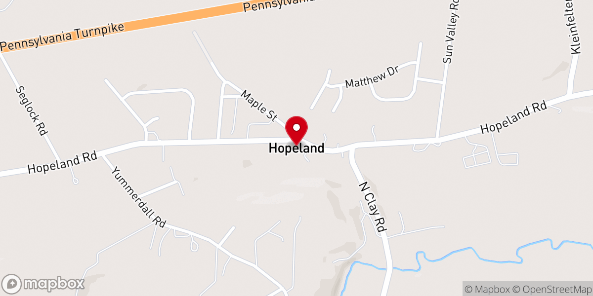 Map showing location of Hopeland