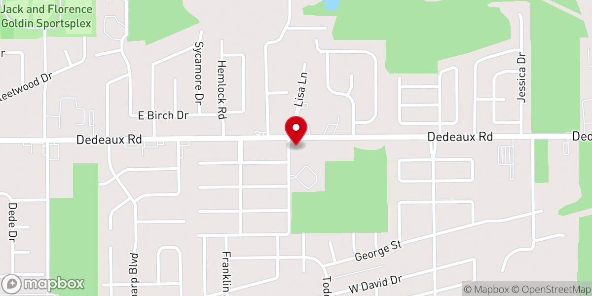 Map showing location of Trinity Full Gospel Baptist Church
