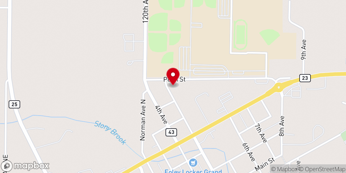 Map showing location of Gustavus Adolphus Lutheran Church