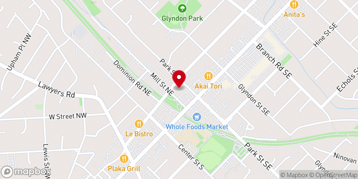 Map showing location of Vienna Presbyterian Church
