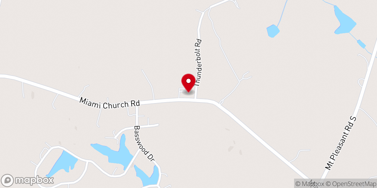 Map showing location of Miami Baptist Church