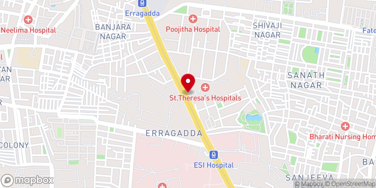 Map showing location of St. Theresa's Church