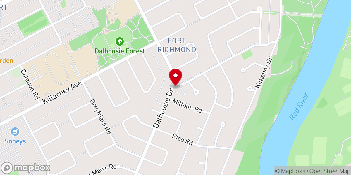 Map showing location of Fort Richmond Baptist Church
