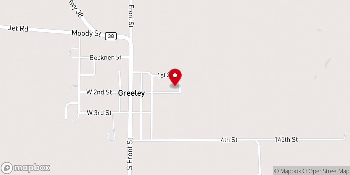 Map showing location of Greeley Community Church
