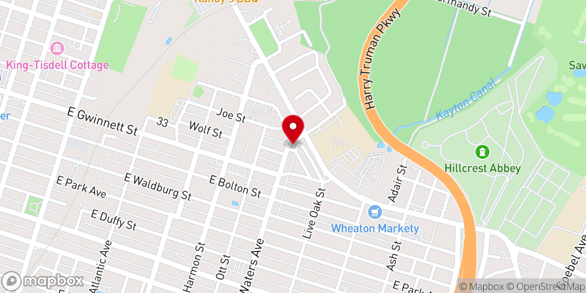 Map showing location of Saint Paul Missionary Baptist Church