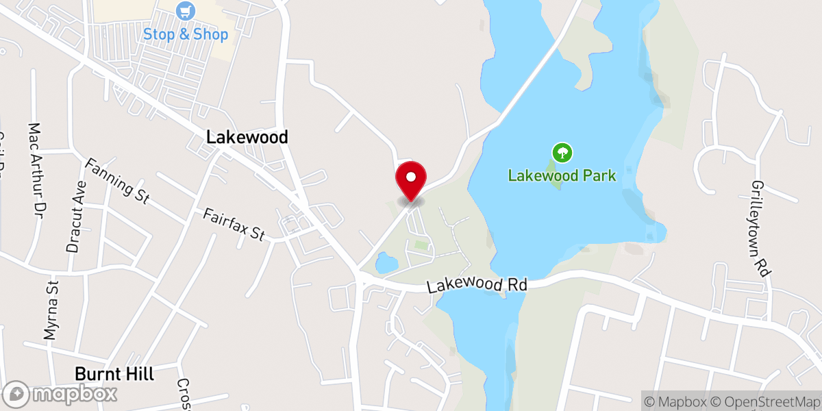Map showing location of Lakewood Park Beach