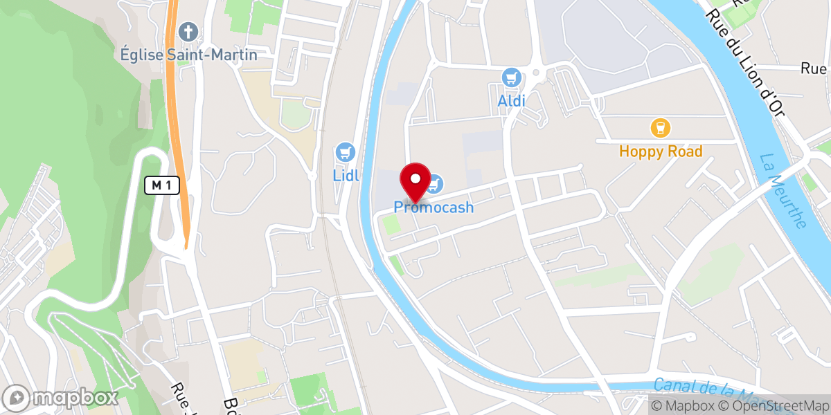 Map showing location of Eglise Evangélique La Mission