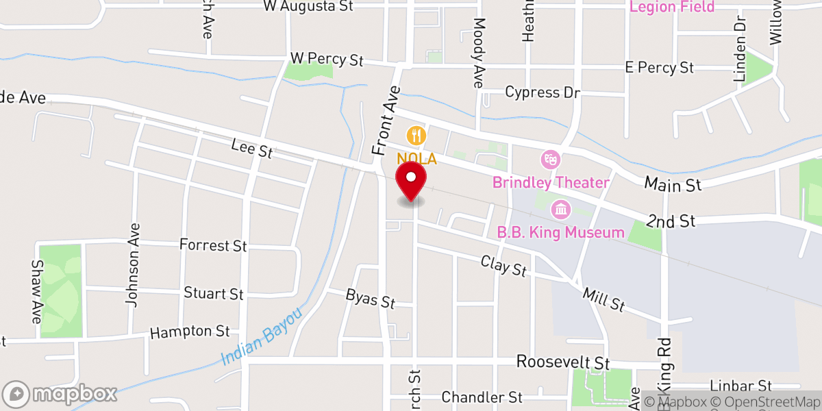 Map showing location of Courtyard Blues Bar and Grill