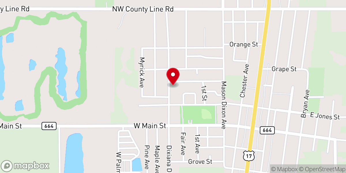 Map showing location of New Life Power Outreach