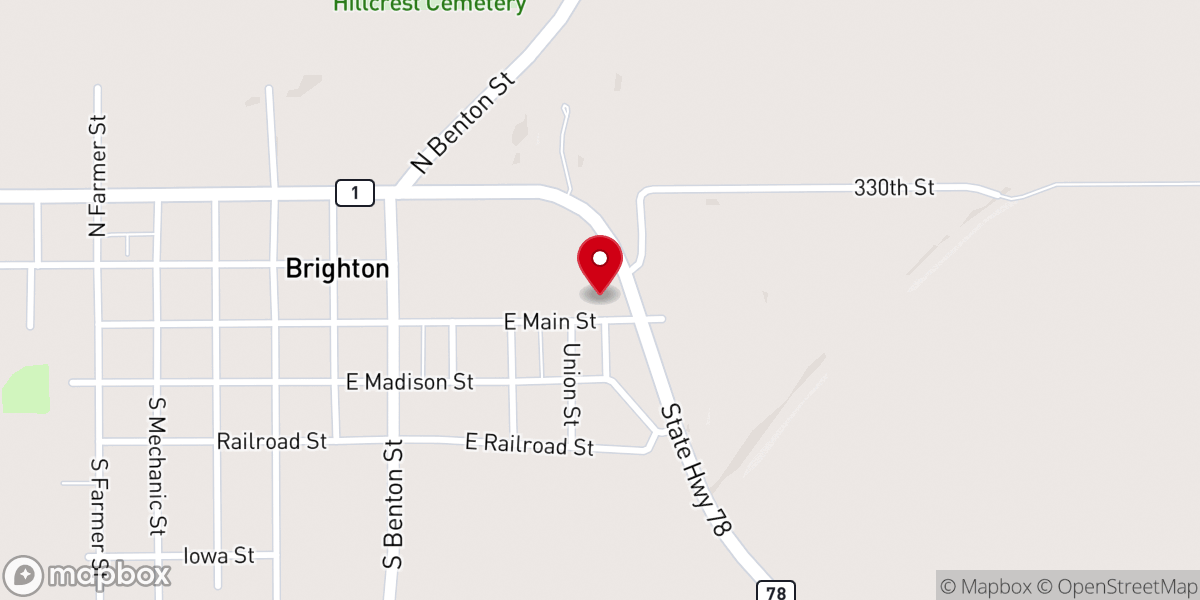 Map showing location of Victory Fellowship Church