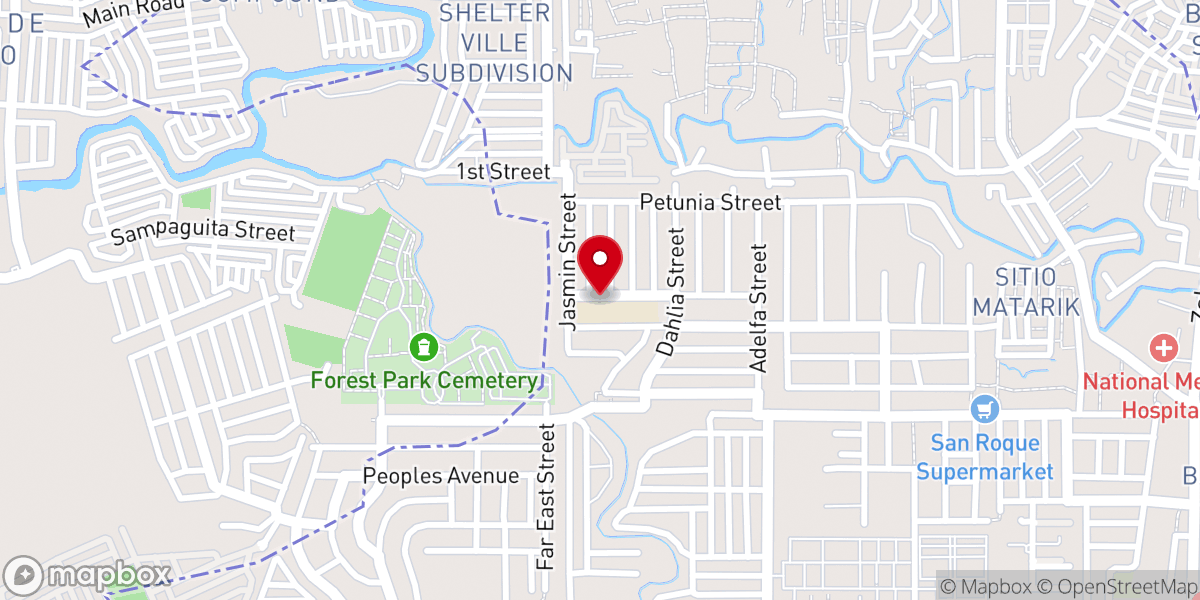 Map showing location of Our Lady of Peace and Good Voyage Parish (Diocese of Novaliches)