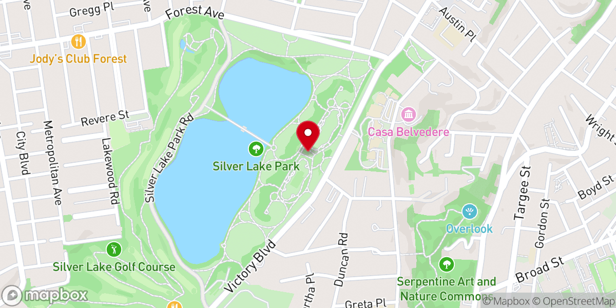 Map showing location of Silver Lake Park
