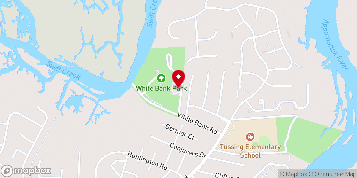 Map showing location of Colonial Heights Moose Lodge