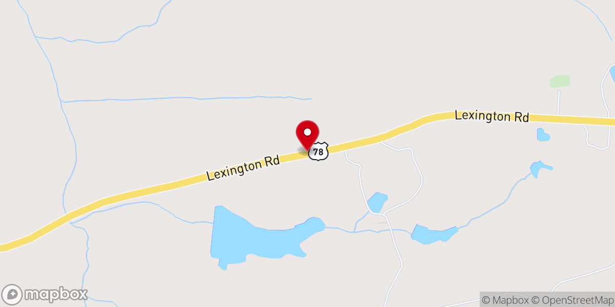 Map showing location of Pleasant Grove Baptist Church Rayle Ga