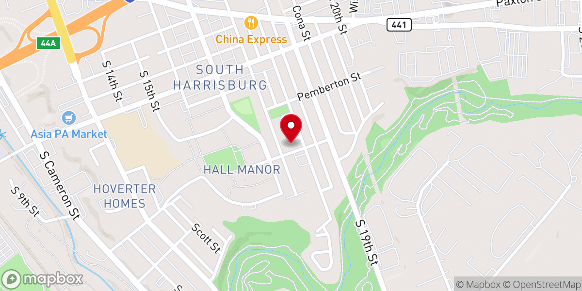 Map showing location of Martin Luther King Baptist Church