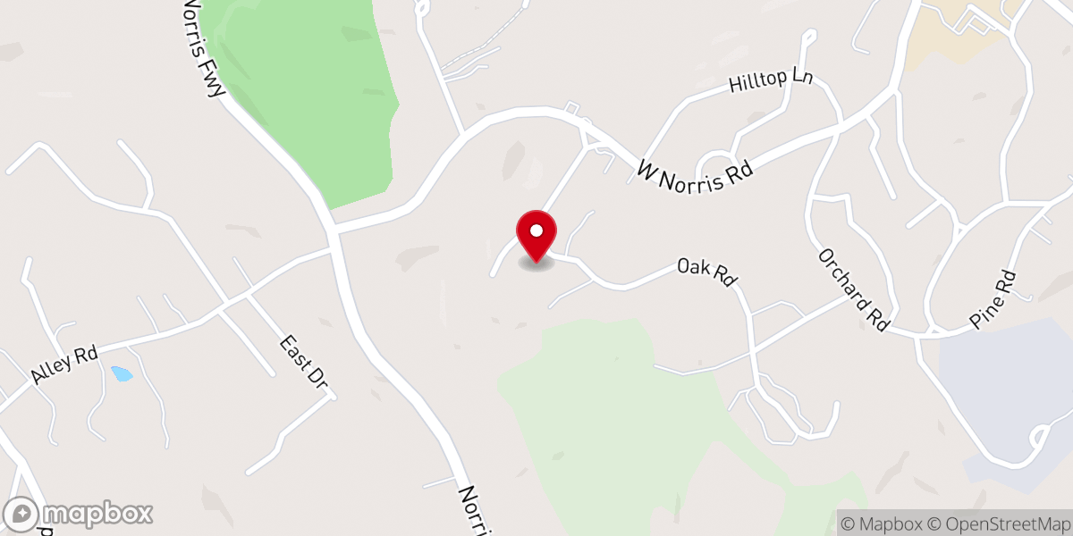 Map showing location of Norris United Methodist Church
