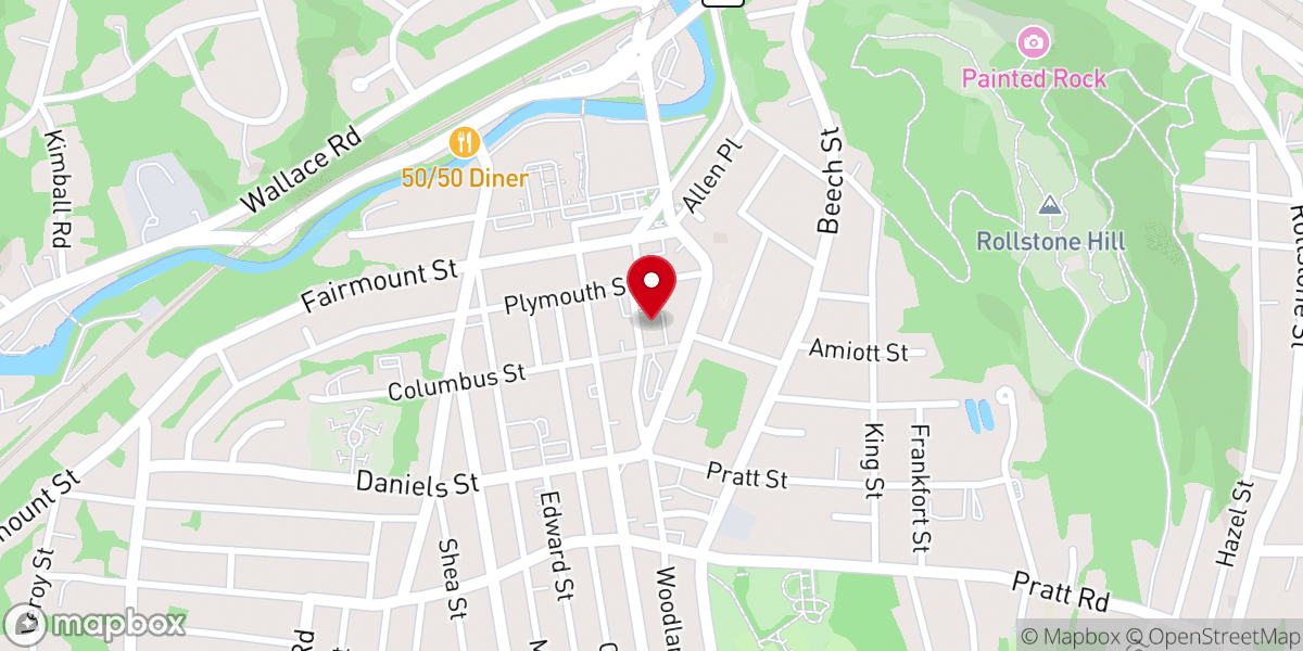 Map showing location of St. Joseph's Catholic Church