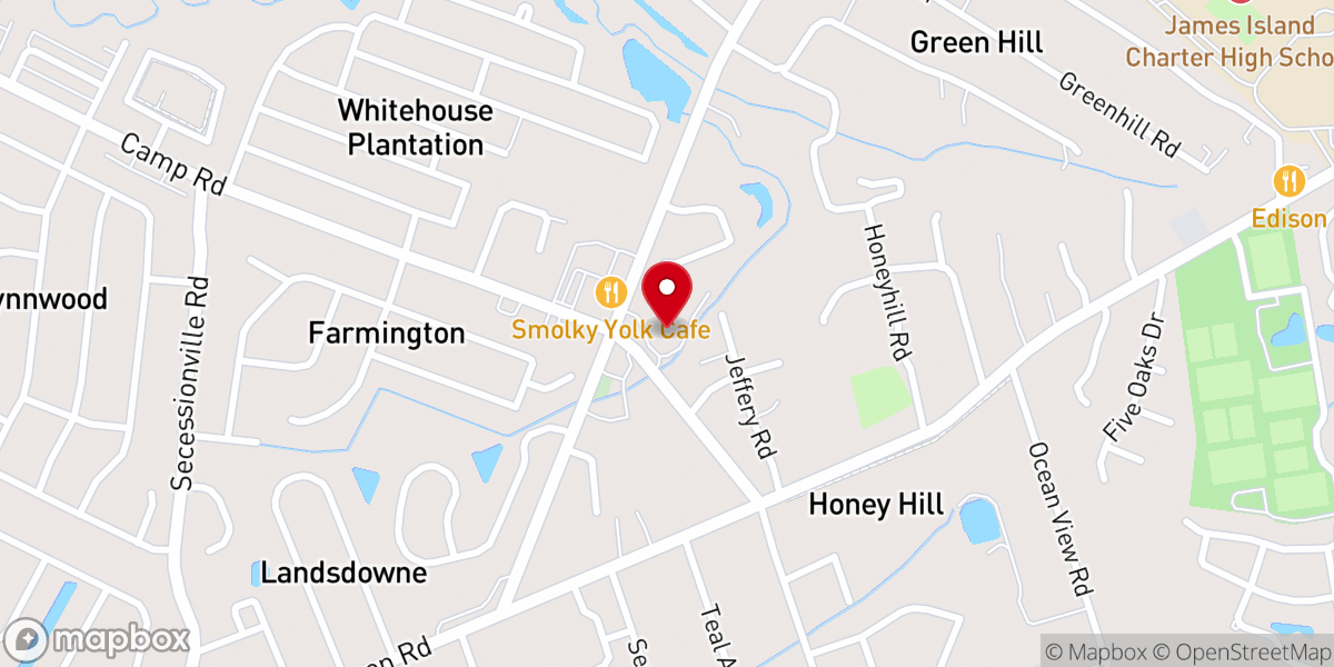 Map showing location of First Baptist Church of James Island
