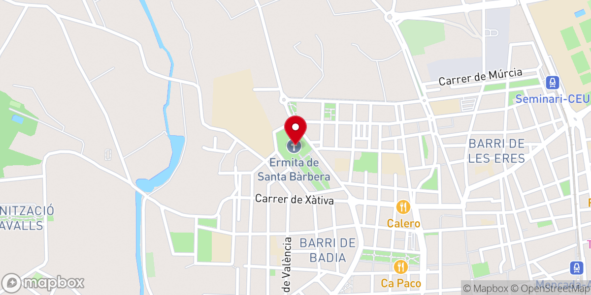 Map showing location of Ermita de Santa Bárbara