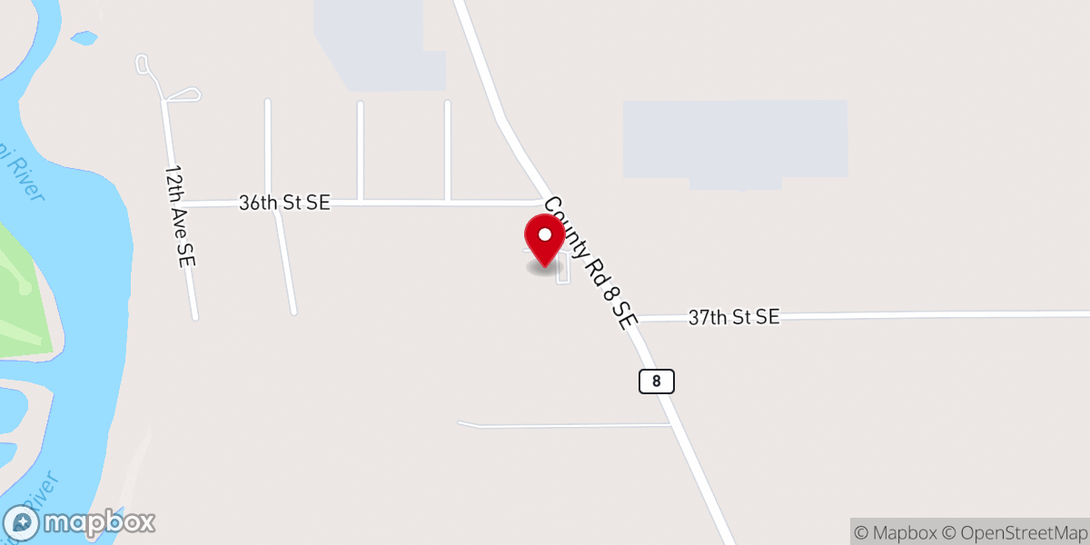 Map showing location of Northland Bible Baptist Church