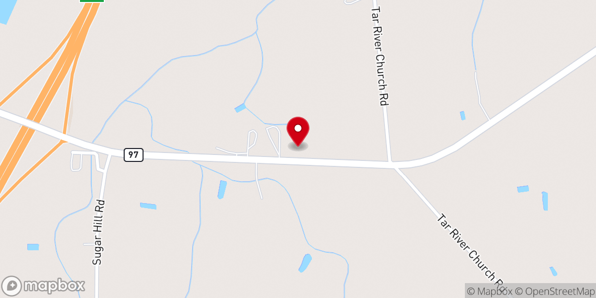 Map showing location of Rick Grove Church