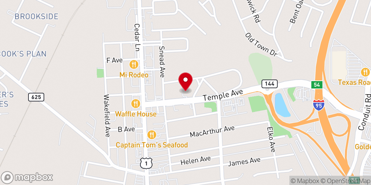 Map showing location of PBC House of Comfort