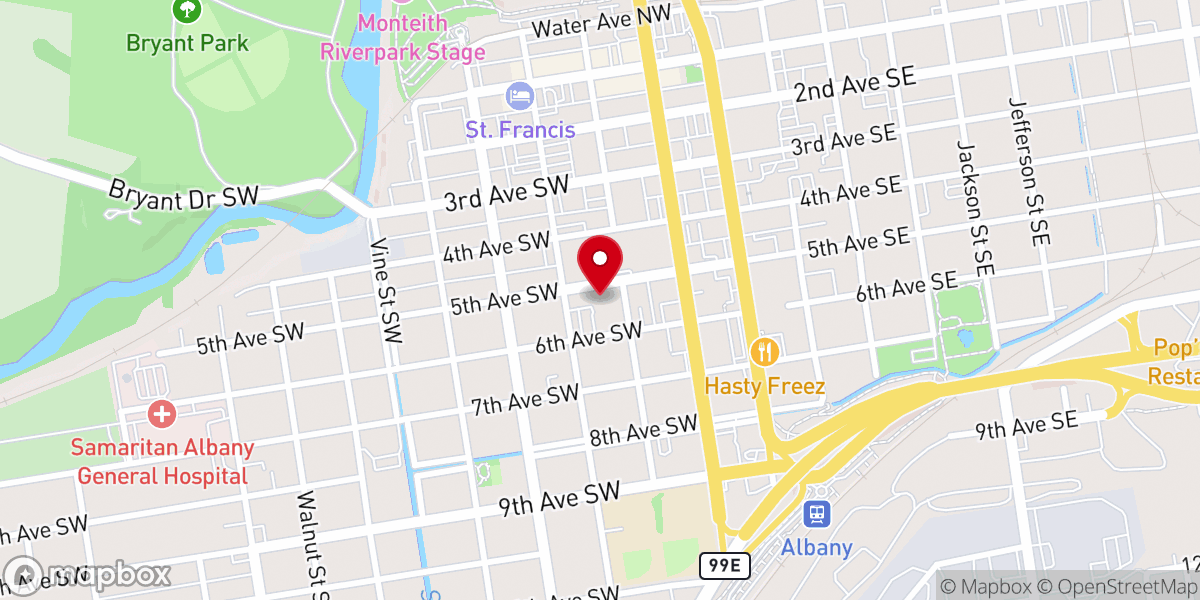 Map showing location of United Presbyterian Church