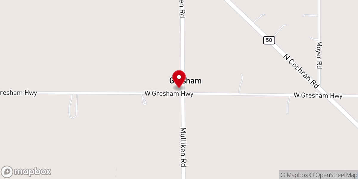 Map showing location of Gresham United Methodist Church