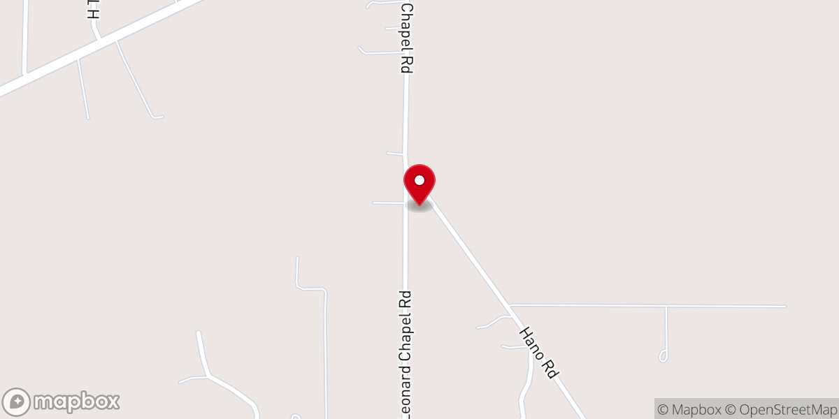 Map showing location of Leonard's Chapel AME Church