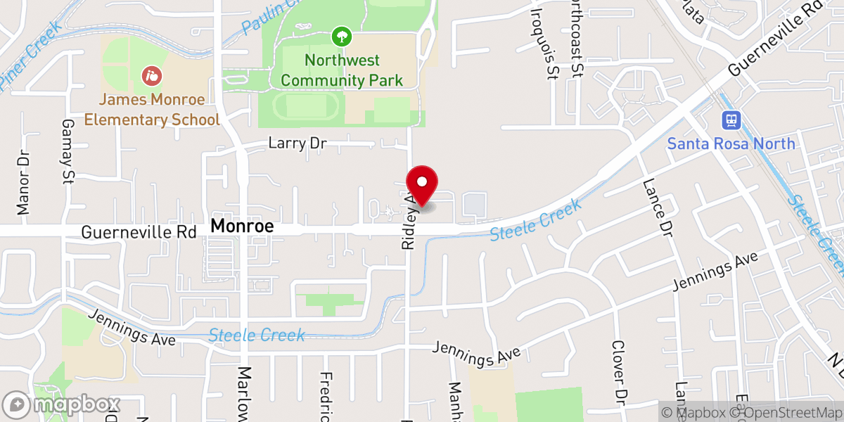 Map showing location of Crosspoint Community Church